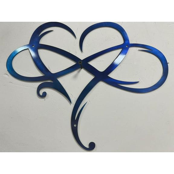 Metal Wall Art Heart Decor, Wrought Iron Wall Hanging, Infinity Heart Steel Wall Sculpture for Bedroom Living Room, 1 Count