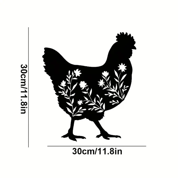 Metal Wall Art Interior Decoration, Floral Chicken Metal Wall Art, Home Office Wall Hangings Wall decor metal wall hanging