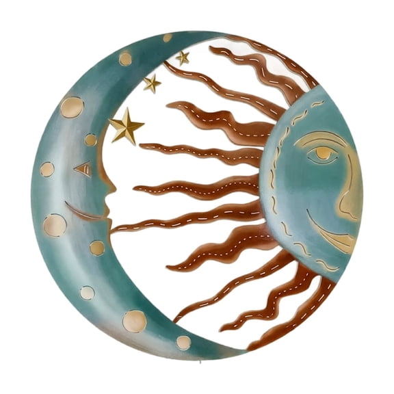 Metal Wall Art | Metal Sun Moon Decor Celestial Theme Bohemian Decor Living Room Wall Decor Gift for Housewarming
