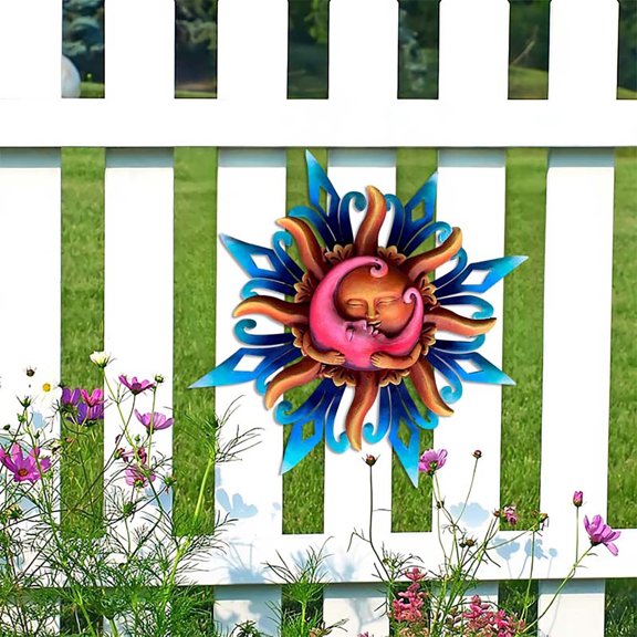 Wall Art Ornament, Outdoor Hanging, Modern Garden Sculpture, Rust Resistant Finish and Quick Mount Design for Yard Pathways, Living Room Accents, and Patio Gardens.