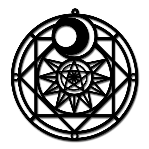 Metal Wall Art Sun Decor Wall Hanging Plaques Ornaments Iron Geometric Wall Art Sculpture Sign