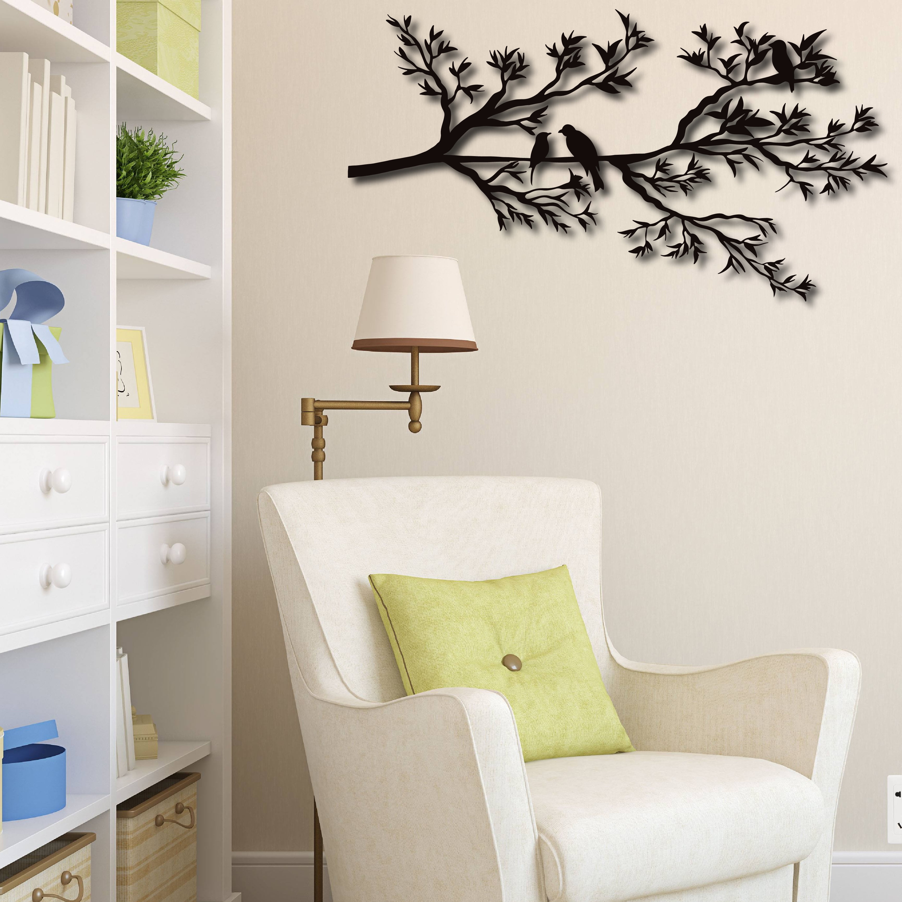 Metal Wall Art Tree Birds on a Branch Metal Tree Wall Decor Bird Lovers ...