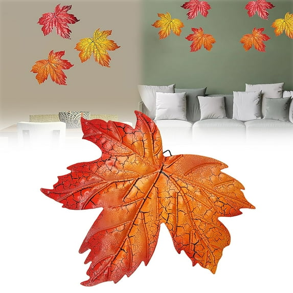 Metal Wall Art Verdsylv Metal Maple Leaf Wall Art, Outdoor Garden Fence Sculpture for Fall Harvest Season, Porch, Entryway Year-Round Decor, Garden Fence Decor, B