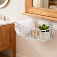 thumbnail image 1 of Metal Wall Basket Hanging Storage Organizer - Wire Kitchen Seasoning Rack Bathroom Toiletries Caddy - Wall Mount Shelf for Spice Organizing Towel Holder Home Bathroom Bedroom Decor - 9.1x3.9x3.1 Inch, 1 of 6