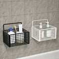 thumbnail image 1 of Metal Wall Basket for Kitchen & Bathroom Storage | Iron Mesh Organizer Basket | Spice Rack & Toiletries Holder | 15x10x10cm Black or White | 1-Piece, 1 of 7