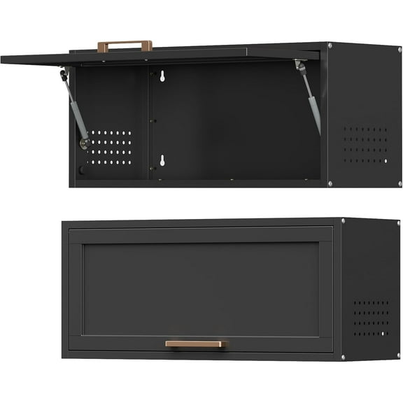 Metal Wall Cabinet with Doors, Metal Medicine Cabinet ，Wall Mounted Metal Storage Cabinet for Kitchen,Bathroom,Bedroom,Laundry， Assembly Required (Black&White)