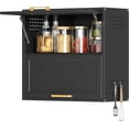thumbnail image 1 of Metal Wall Cabinet, Garage Wall Cabinet with Up-Flip Door, 31.5" W Wall Mounted Metal Storage Cabinet for Kitchen,Garage,Basement,Ware House Assembly Required (25.6" H Black), 1 of 18