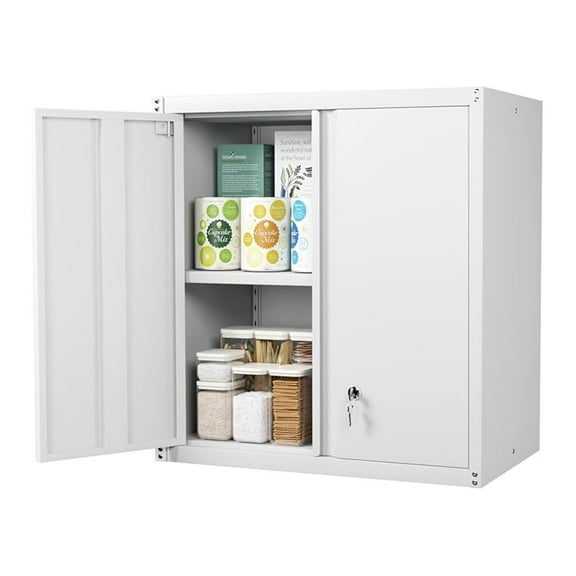 Metal Wall Cabinet,Garage Wall Mounted Cabinets,Steel Locking Cabinet,Metal Wall Cabinets for Office,Wall Cabinets with Doors and Shelves,Garage Cabinets for Home,Basement