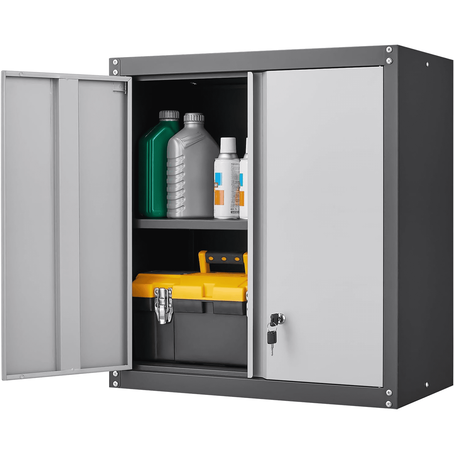 Metal Wall Locking with Shelves Hanging for