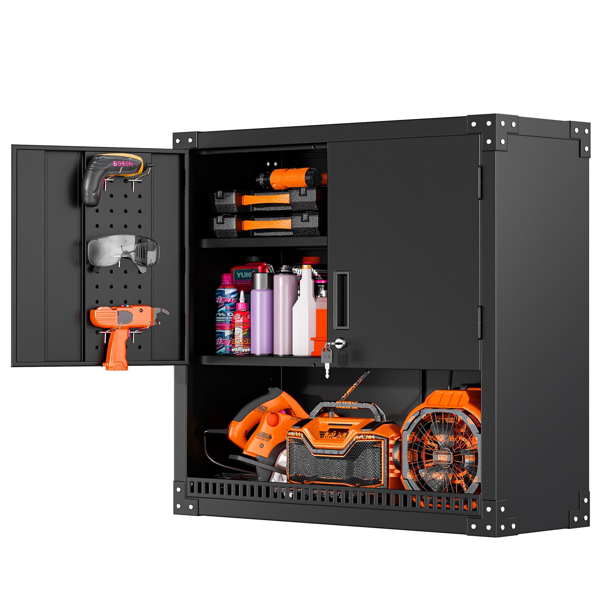 Metal Wall Locking Wall with Doors and Adjustable