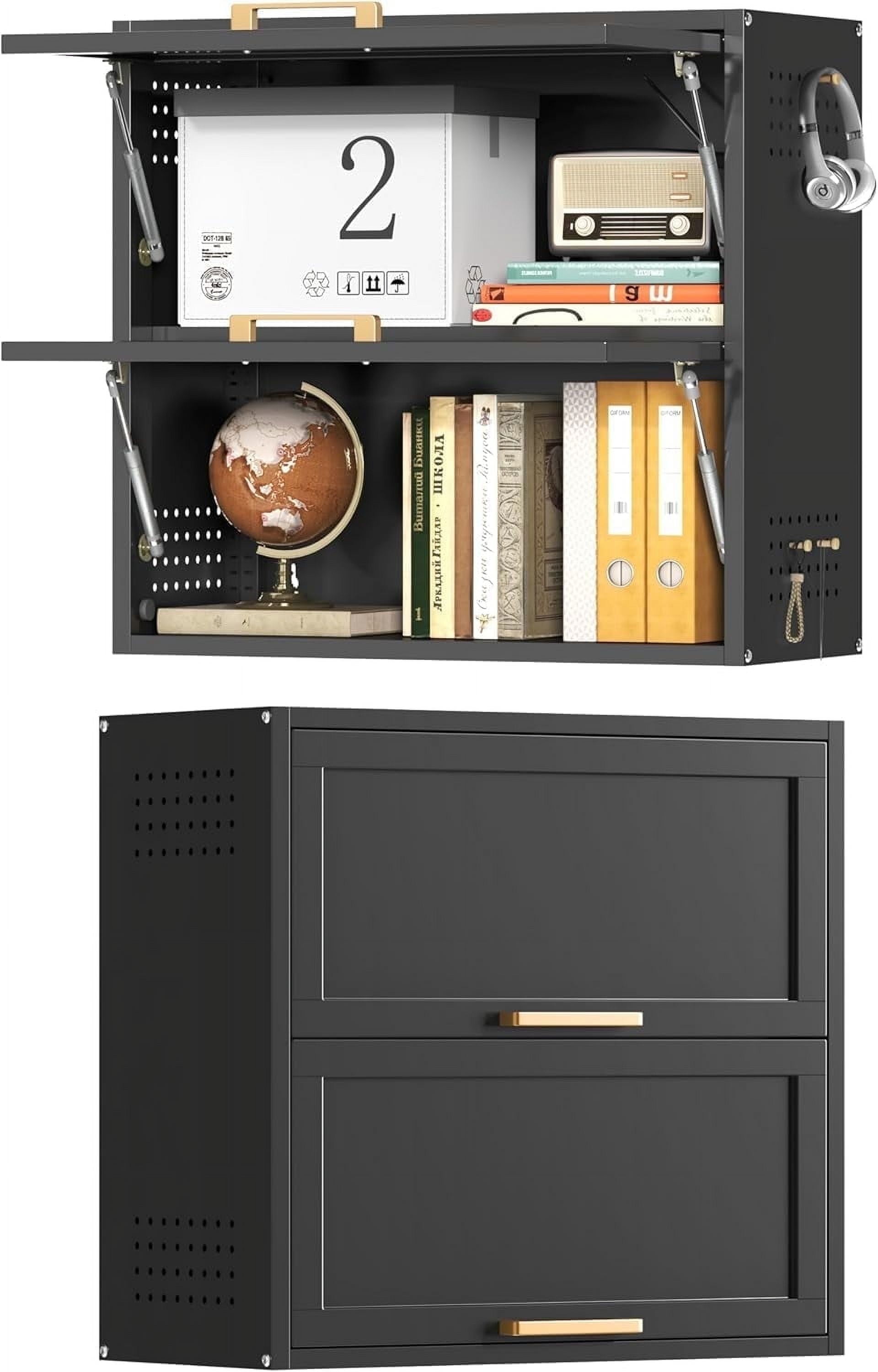 Metal Wall Cabinets,Garage Cabinets with 2 Up-Flip Doors,Metal Wall ...