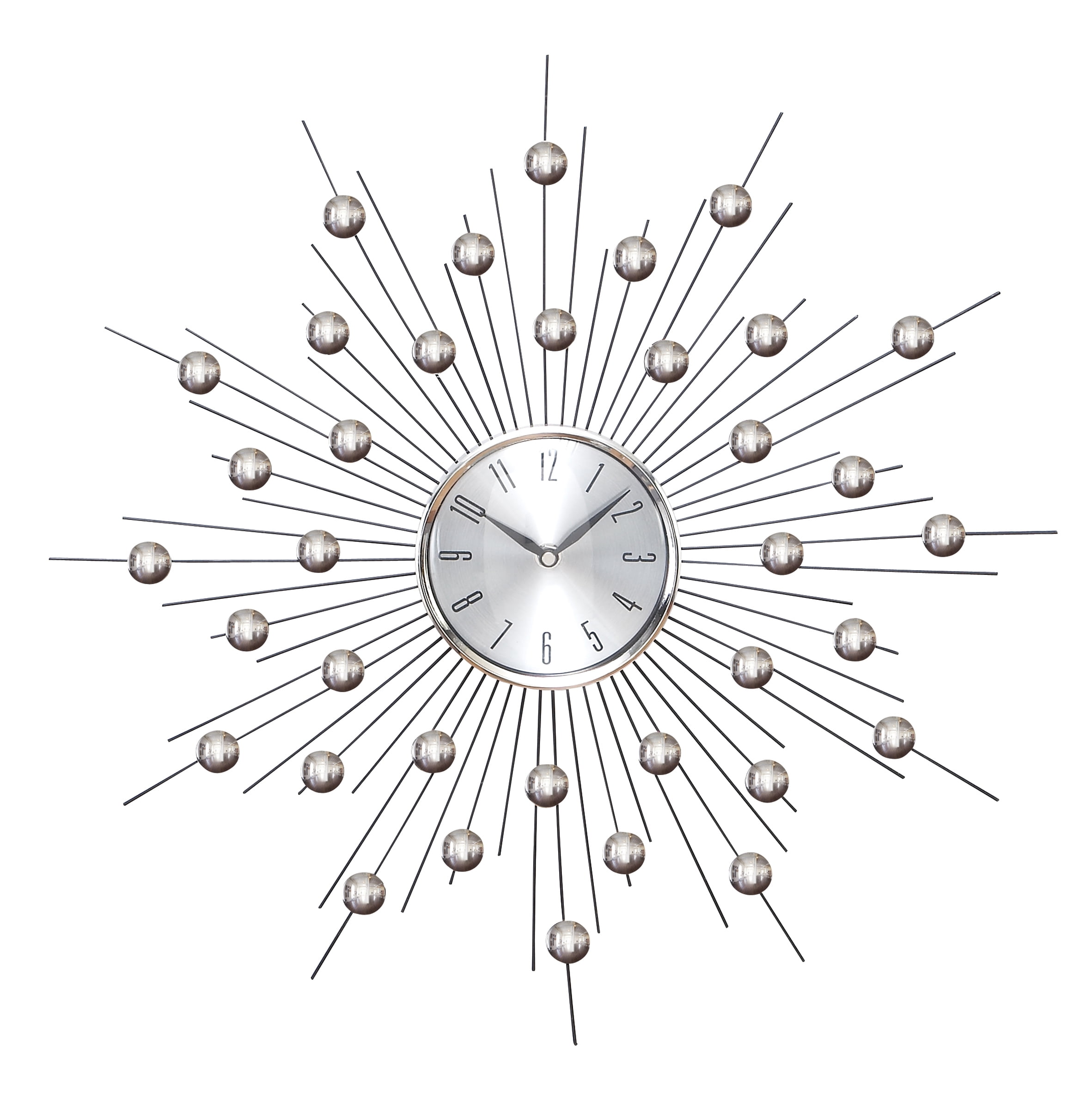 Metal Wall Clock Wall Clock Featuring Star Burst