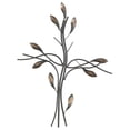thumbnail image 1 of Dicksons Tree Design Distressed Finish Leaves Black 22 x 17.25 Metal Wall Cross Decoration, 1 of 1