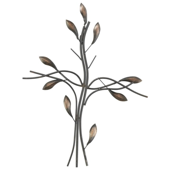 Dicksons Tree Design Distressed Finish Leaves Black 22 x 17.25 Metal Wall Cross Decoration