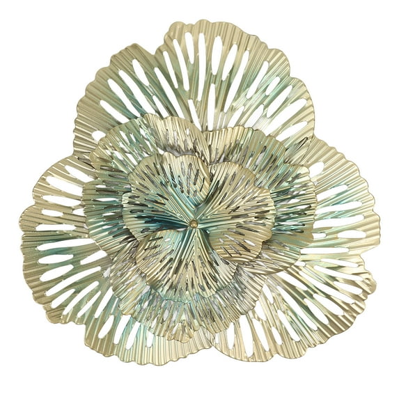 Metal Wall Decor, 3D Ginkgo Flower Wall Sculpture Stylish Art Craft Modern Triangular For Hall For Bedroom Type A