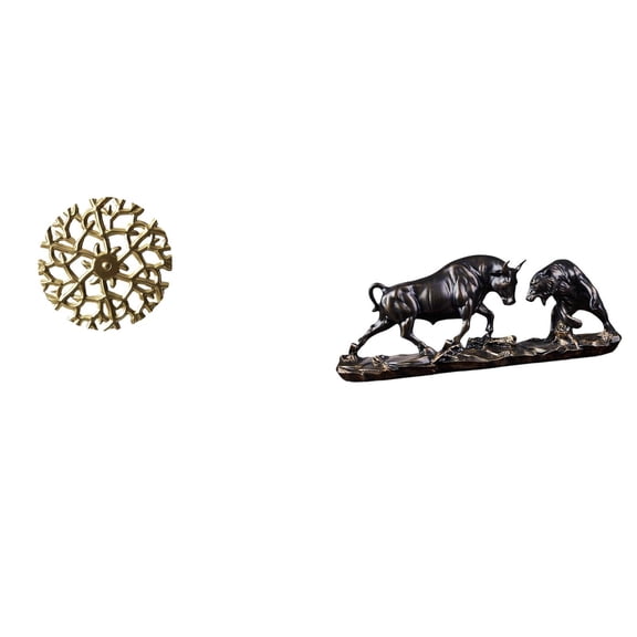 Metal Wall Decor Bull Figurine Resin Bear Ornament Engraved Artistic Detail for Living Room Bedroom Office Decorations