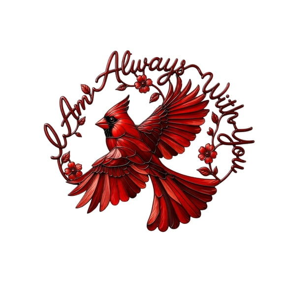 Metal Wall Decor Cardinal Bird Accent Hanging Art for Indoor Outdoor Home Garden Porch Memorial Display Sympathy Keepsake Decoration