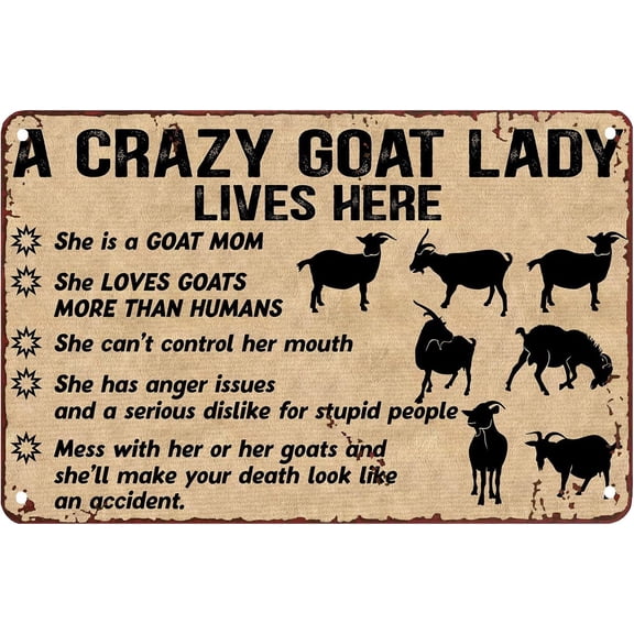 Metal Wall Decor Halloween Goat Lover Sign Vintage Rustic Aluminum Tin Art Poster 8x12 Inch