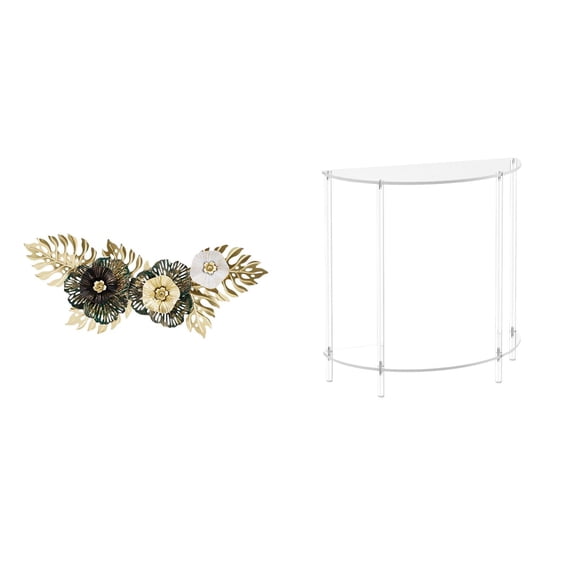 Metal Wall Decor Hanging Art Acrylic End Table Layered Iron Material Fits Bedroom Dining Room Small Spaces
