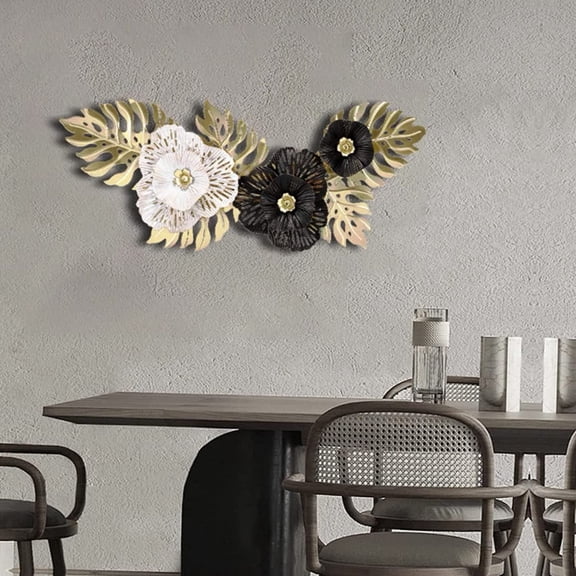 Metal Wall Decor Metal Wall Art Hanging Home Living Room Wall Metal Pendant Flower Home Wall Decoration, for Living Room Office Wall Decoration,A