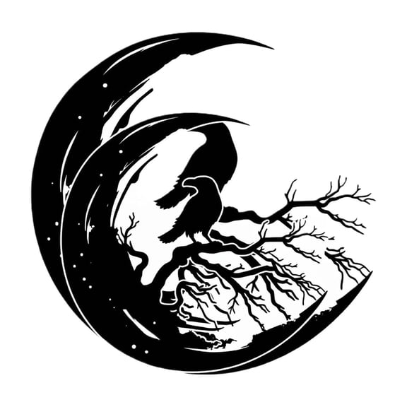 Metal Wall Decor Rustic Moonlight Raven Silhouette Set Of 2 Iron Art Ornament For Gothic Home Decoration