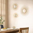 thumbnail image 1 of Metal Wall Decor Set of 3 Gold Finish Sunburst Accent for Home Living Spaces, 1 of 9