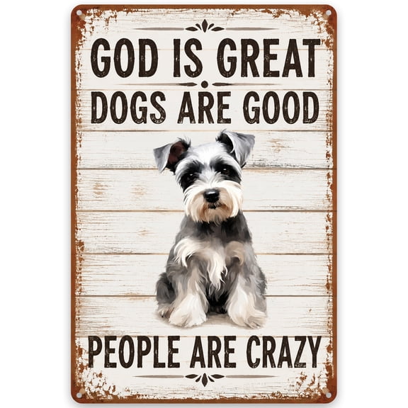 Metal Wall Decor Sign with Dog Theme and Funny Saying - Rustic Vintage Style Home Decoration for Indoor Outdoor Use, Easy Hanging, Weather Resistant - 8x12 inch