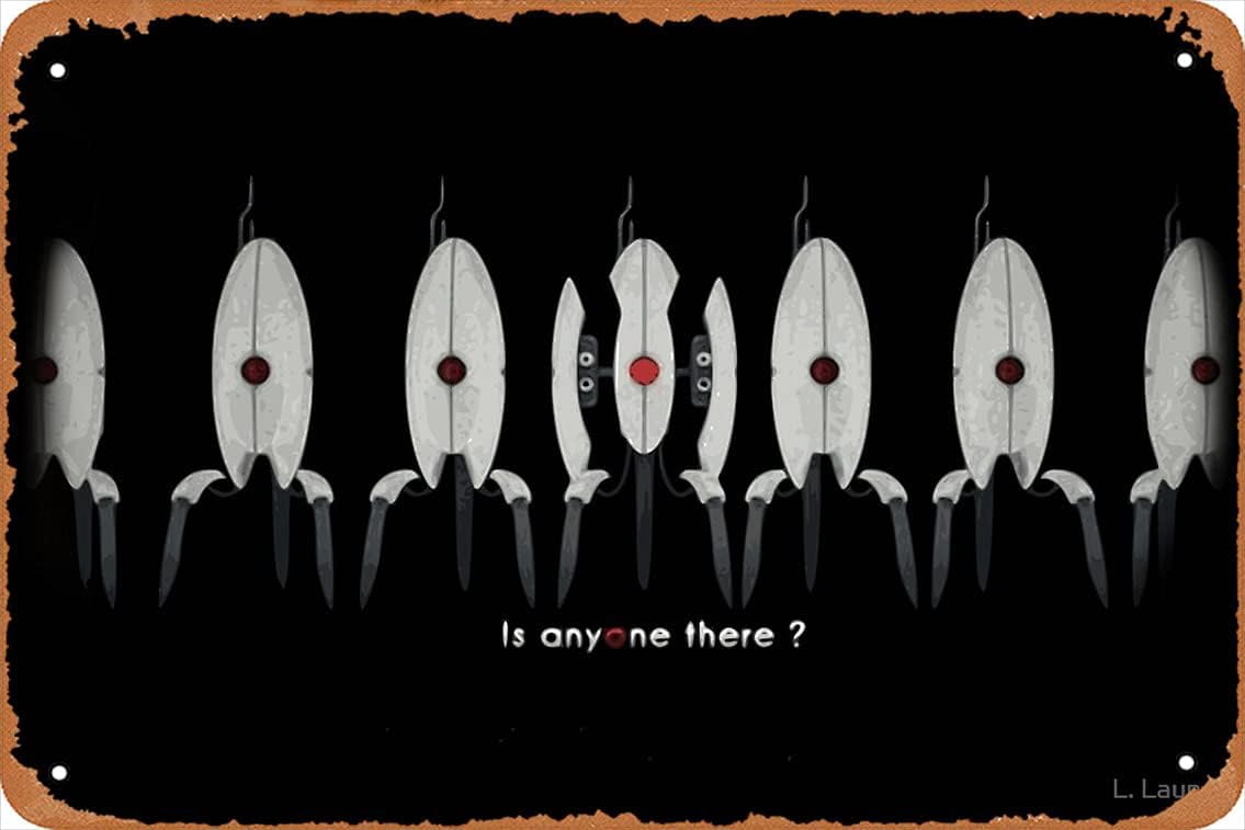 Metal Wall Decor Sign “Is Anyone There?” Turret Artwork Vintage ...