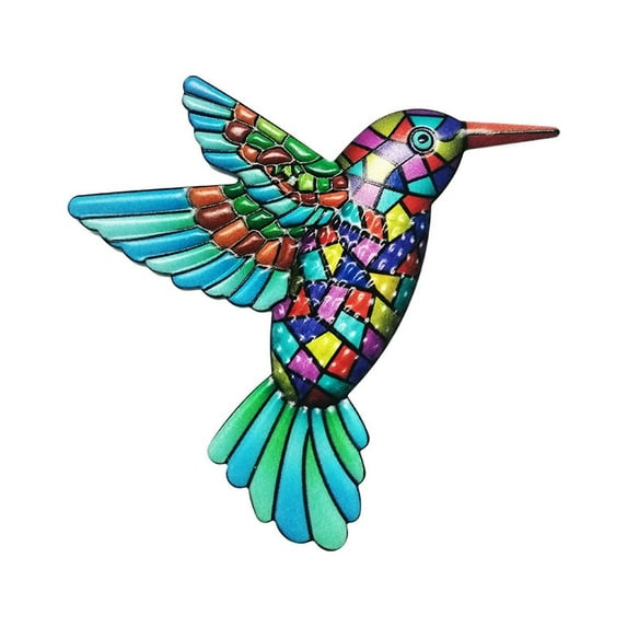 Metal Wall Decoration under $5! CQCYD Metal Hummingbird Wall Art, Colorful Bird Sculpture for Garden Fence, Outdoor Indoor Hanging Decor, Handcrafted Metal Bird for Home Patio Decoration