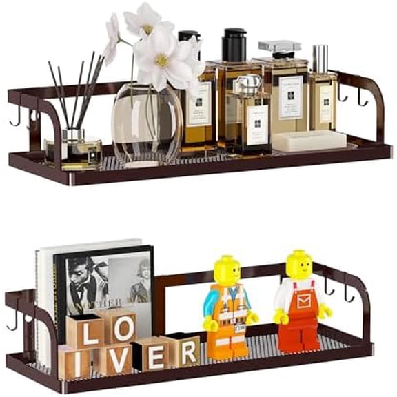 Metal Wall Hanging Basket 2 Packs DIY Suitable for Multiple Scenes - Middle Bronze Hollowout