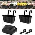 thumbnail image 1 of Metal Wall Hanging Planter,Bexikou 3 Pcs Balcony Metal Buckets with Detachable Hooks&Drainage Holes,Large Oval Fence Hanging Planters for Railing Outdoor Great for Garden Home Decor, Black, 1 of 8