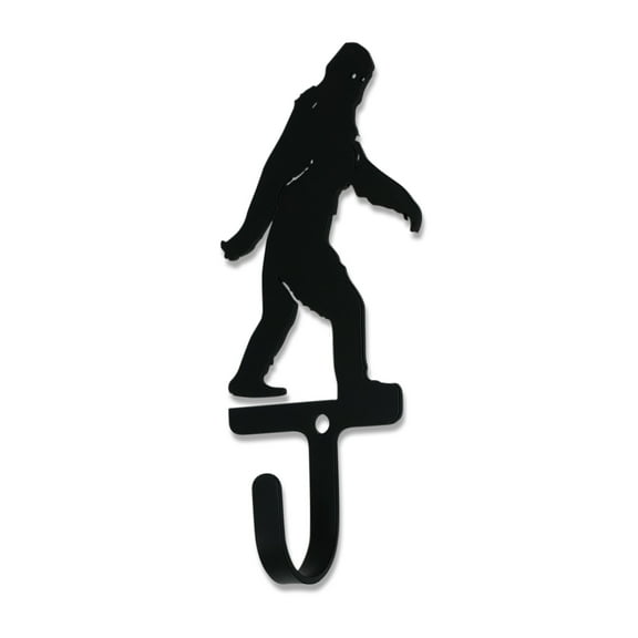 Metal Wall Hook with Woman Bigfoot Accent, Small, Black
