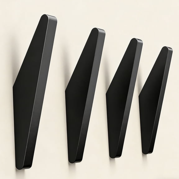 Metal Wall Hooks, Minimalist Coat Hooks Matte Black Simple Modern Easy Install Wall Mount Heavy Duty Aluminum for Hanging Hat Purses Backpack Towel