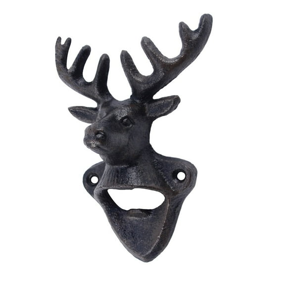 Metal Wall Mount Buck Deer Beer/Soda Bottle Opener Hunting Cabin Bar/Pub Decor