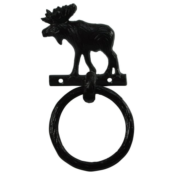 Metal Wall Mount Bull Moose Rustic Towel Ring Holder Metal Wall Mount Bull Moose Rustic Towel Ring Holder