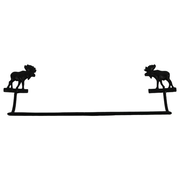 Metal Wall Mount Bull Moose Bath Towel Bar Rack Holder Hanger Rustic Cabin Decor