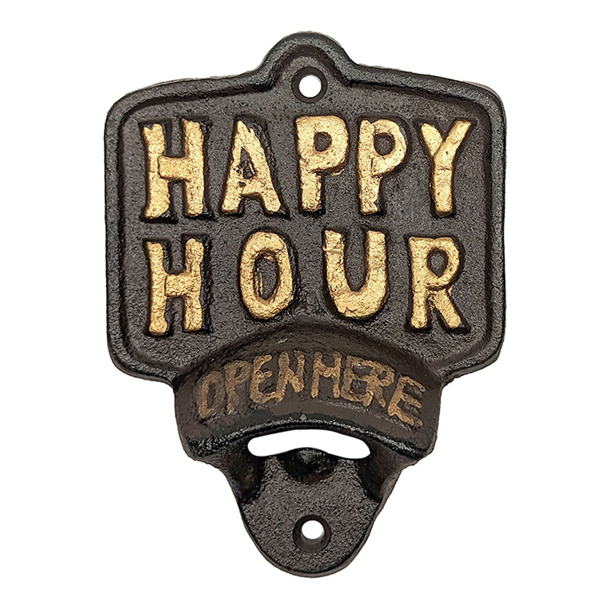 Wall Mount Happy Hour Bottle Opener Beer Pop Top Pub Accessories Home Bar Decor Wall Mount Happy Hour Bottle Opener Beer Pop Top Pub Accessories Home Bar Decor