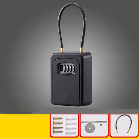 Metal Wall Mount Key Safe Lock Box with Password Protection for Home Security Outdoor Key Storage Container