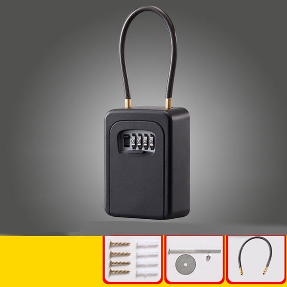 Metal Wall Mount Key Safe Lock Box with Password Protection for Home Security Outdoor Key Storage Container