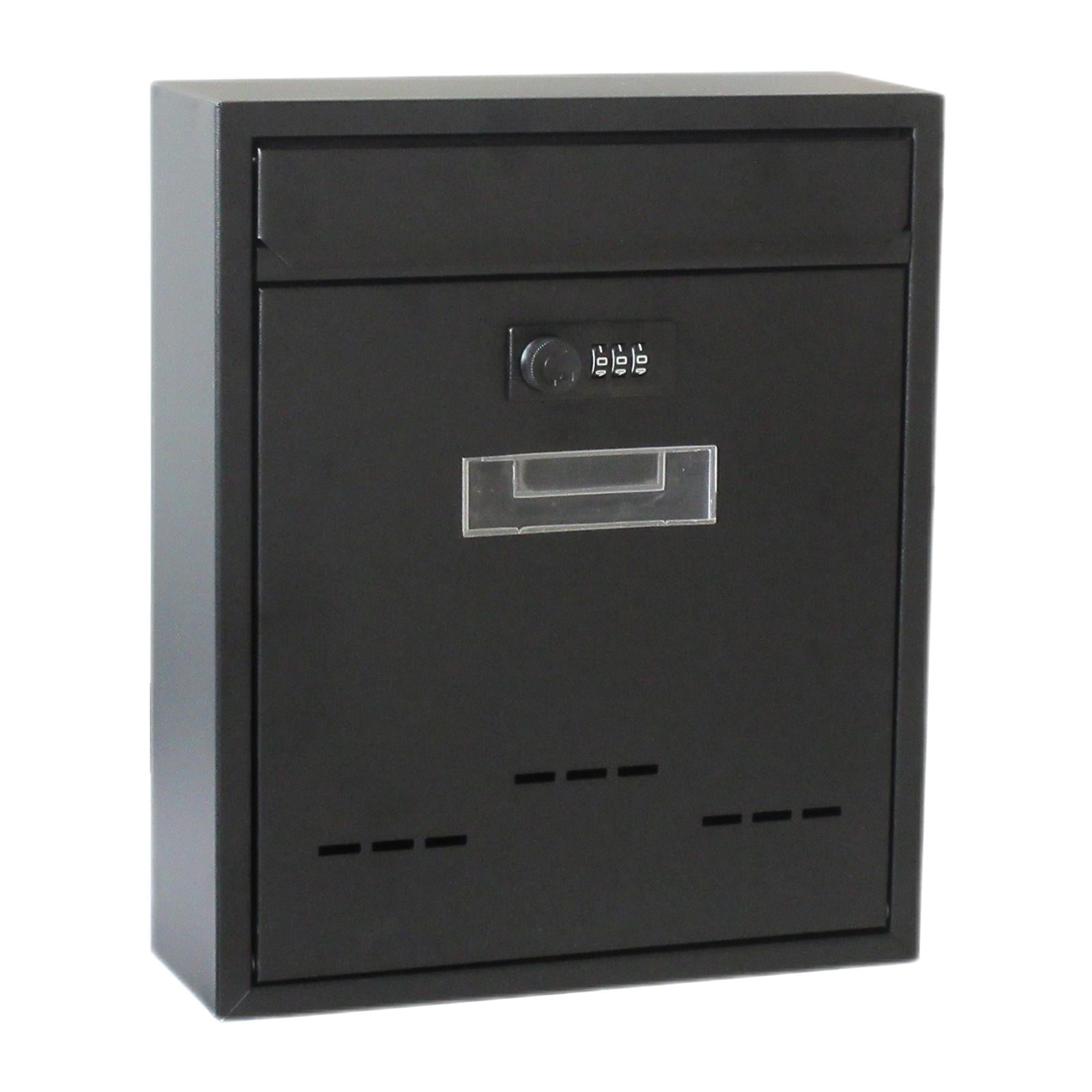 Metal Wall Mount Mailbox Lockable Post Letter External Retro Style Iron Large Capacity Letterbox for Townhouse, , Home, Office , Password, 26cmx9cmx31cm Password