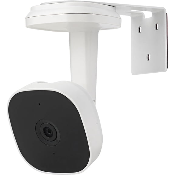 Metal Wall Mount for myQ Smart Garage Security Camera, No Drill Weatherproof Mounting Bracket with Two Easy Installation Ways, Flexible Positing Your Camera for Better View Angle - White (1 Pack)