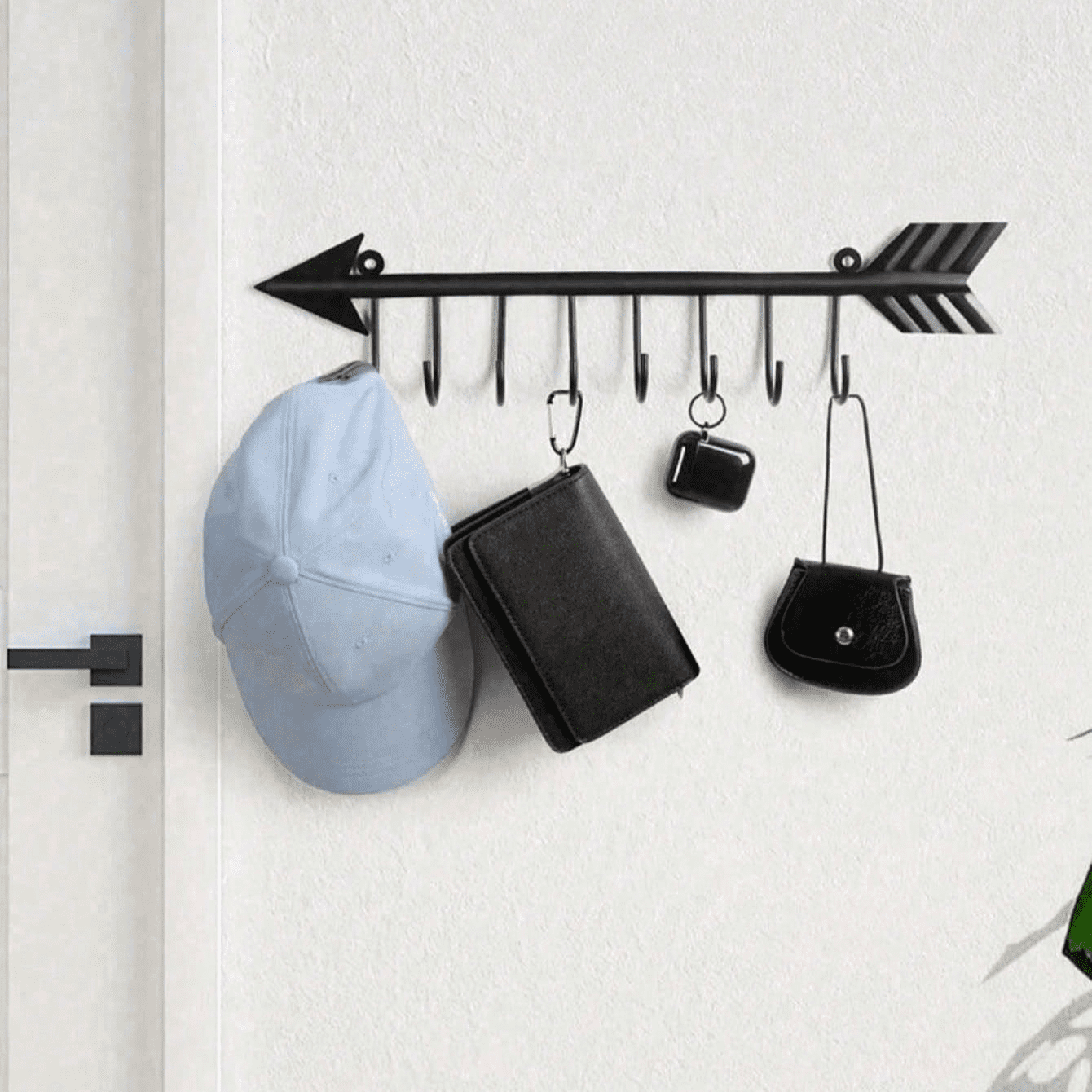 Metal Wall Mounted Bow Arrow Hook Entryway Coat Hat Key Organizer Space Saving Home Storage Christmas Gift
