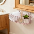 thumbnail image 1 of Metal Wall Mounted Storage Basket, Iron Hanging Organizer Rack for Kitchen, Bathroom & Home, No-Drill Setup, 1 of 6