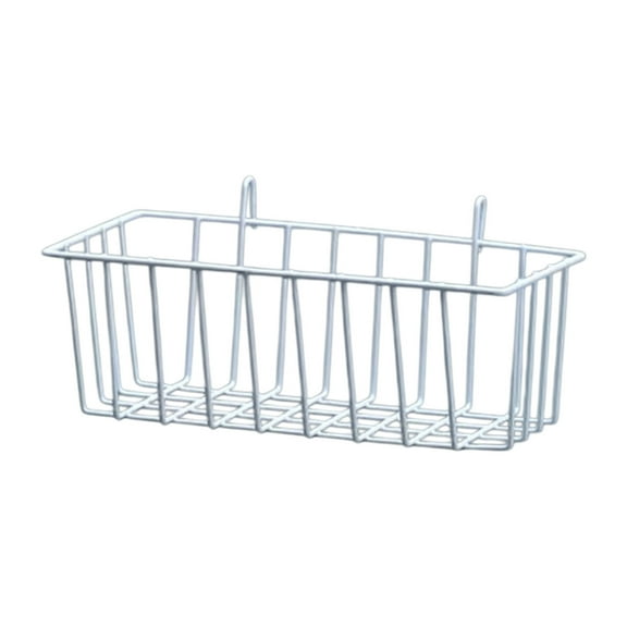 Metal Wall Mounted Storage Basket, Kitchen Spice Rack and Bathroom Toiletries Organizer, Hanging Iron Wire Basket for Towels and Sundries, 1-Pack