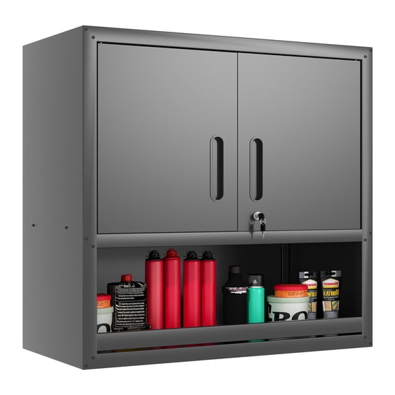Metal Wall-Mounted Tool Storage Cabinet with Locking Door and 1 Shelf 1 ...