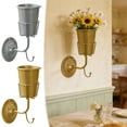 thumbnail image 1 of Metal Wall Plant Hook Rack Industrial Wrought Iron/Brass Flower Pot Holder, Decorative Wall-Mount Organizer, Key & Scarf Storage, Heavy-Duty Hanging, 1 Pack, 1 of 9