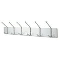 thumbnail image 1 of Metal Wall Rack, Six Ball-Tipped Double-Hooks, Metal, 36w x 3.75d x 7h, Satin | Bundle of 2 Each, 1 of 3