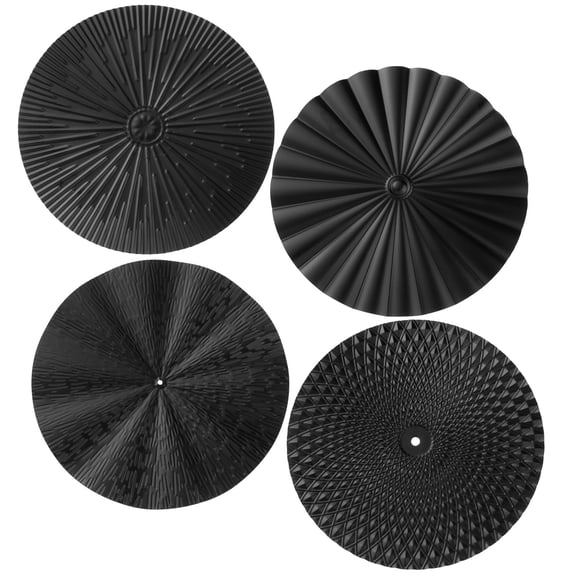 Metal Wall Sculpture Black 4 Pack 12 Inch Sunburst Hanging Decor For Home Living Room Office