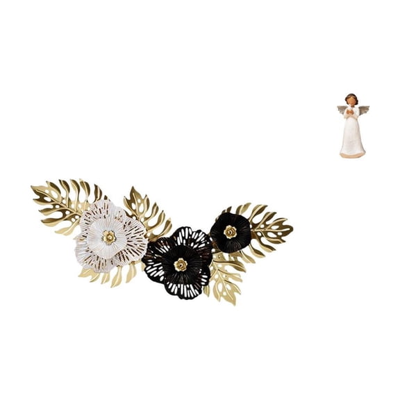 Metal Wall Sculpture Hanging Art Angel Figurine Iron Resin Material for Dining Room Living Room Hotel Decor