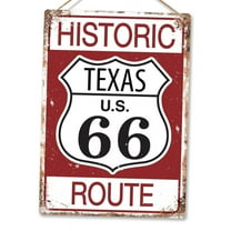 Metal Wall Sign Historic Route 66 Road Sign Variation Selection Stateline Size: 12 X 16 INCH